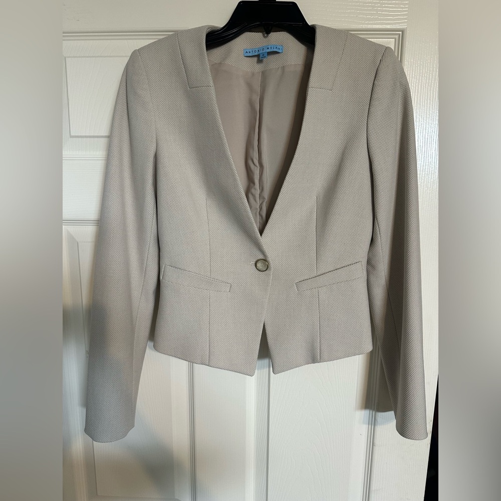Cream Blazer with Tapered Back - Size 0